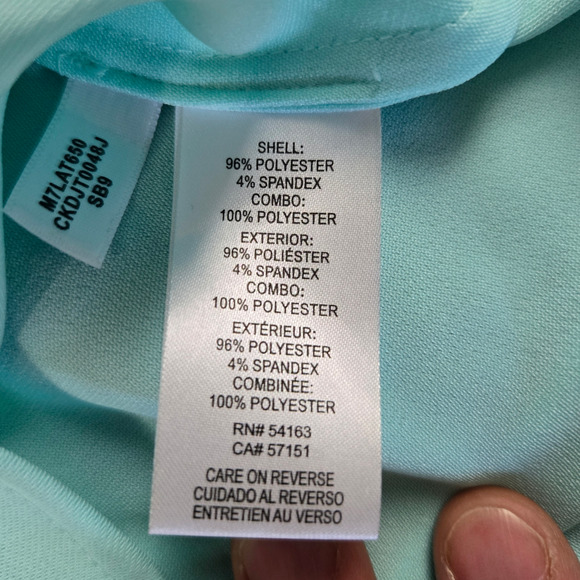Calvin Klein Mint Green V Neck Bell Sleeve Relaxed Fit Womens Blouse Size Large - Picture 4 of 6